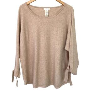 Max Studio oversized sweater with  crew neckline, dolman with 3/4 length sleeves